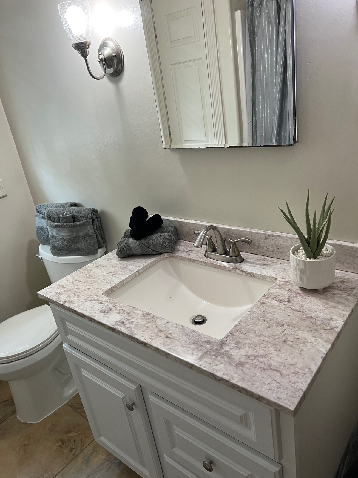 Master suite standup shower